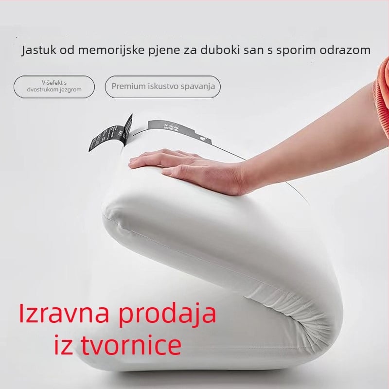 Jastuk od memorijske pjene - pravokutnog oblika, jezgra memorijske pjene, punilo poliuretanska pjena, navlaka od poliesterskog vlakna, 3D rezanje, jednostruka konstrukcija
