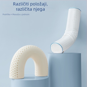 Pravokutni jastuk od prirodnog lateksa, 90% lateksa, visina 5–10 cm, pleteni materijal, podrška vratu