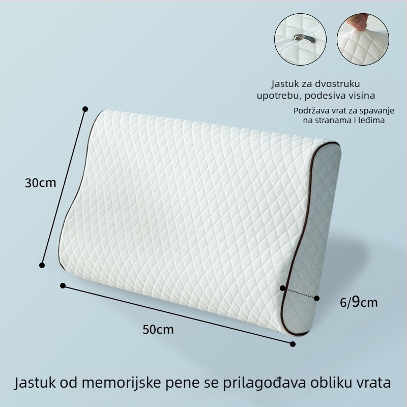 Pillow Island cervikalni jastuk u obliku leptira, memorijska pjena, visina 5–10 cm, težina 1 kg, prozračan