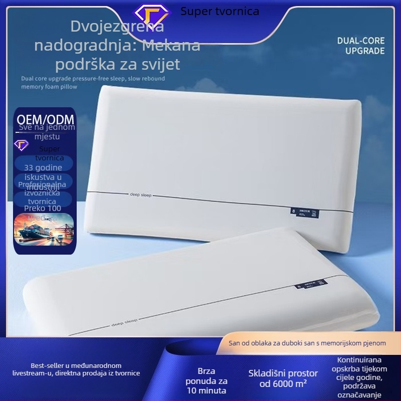 Prilagođeni jastuk od memorijske pjene za masažu vrata, za spavanje na boku, pravokutnog oblika, 1,1–1,5 kg