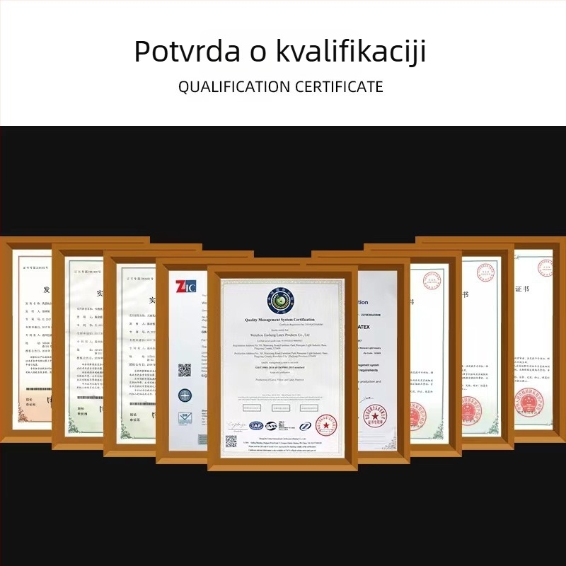 Lateksni jastuk za vrat, U-oblika, za putovanja avionom i autom, prirodni lateks 80–90%, navlaka Crystal Velvet