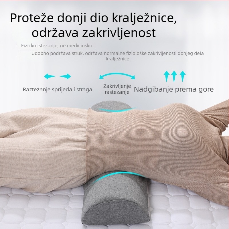 Lateksna jastučnica za vratnu i lumbalnu kralježnicu, polukružnog oblika, navlaka od poliestera i pamuka, latex sadržaj 70–80%, za odrasle