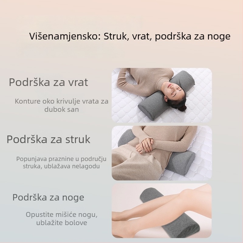 Lateksna jastučnica za vratnu i lumbalnu kralježnicu, polukružnog oblika, navlaka od poliestera i pamuka, latex sadržaj 70–80%, za odrasle