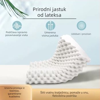 Dječji jastučić od prirodnog lateksa, pravokutnog oblika, pletena tkanina, sadržaj lateksa 90%+, težina 0.5–1.0 kg