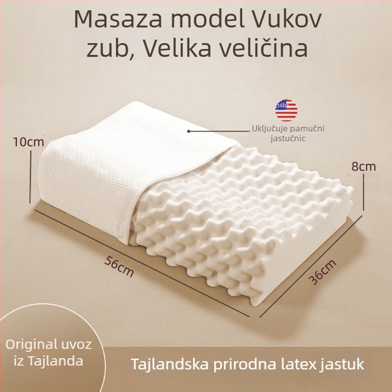 Dječji jastučić od prirodnog lateksa, pravokutnog oblika, pletena tkanina, sadržaj lateksa 90%+, težina 0.5–1.0 kg