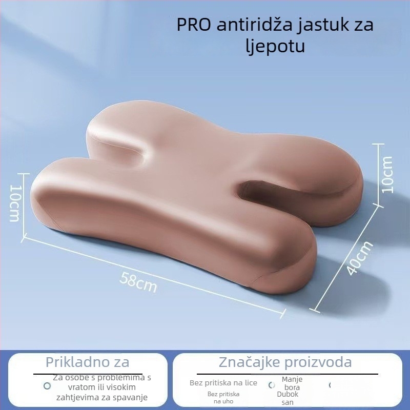 Jastuk od memorijske pjene, pravokutnog oblika, težina 0,5–1,0 kg, navlaka od poliestera s poluzlatnim sjajem, univerzalan za odrasle