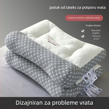 Ortopedska latex jastuk za trakciju cervikalne kralježnice, pravokutnog oblika, težina 0,5–1,0 kg, sadržaj lateksa ≤70%, navlaka od sintetičkog vlakna