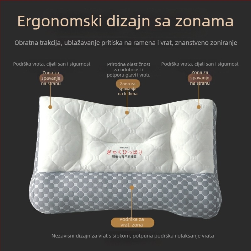 Ortopedska latex jastuk za trakciju cervikalne kralježnice, pravokutnog oblika, težina 0,5–1,0 kg, sadržaj lateksa ≤70%, navlaka od sintetičkog vlakna