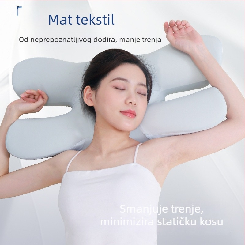 Pernja od memorijske pjene, oblik leptira, Modal navlaka, zaštita vratne kralježnice, za bočni san, težina 0,5–1 kg