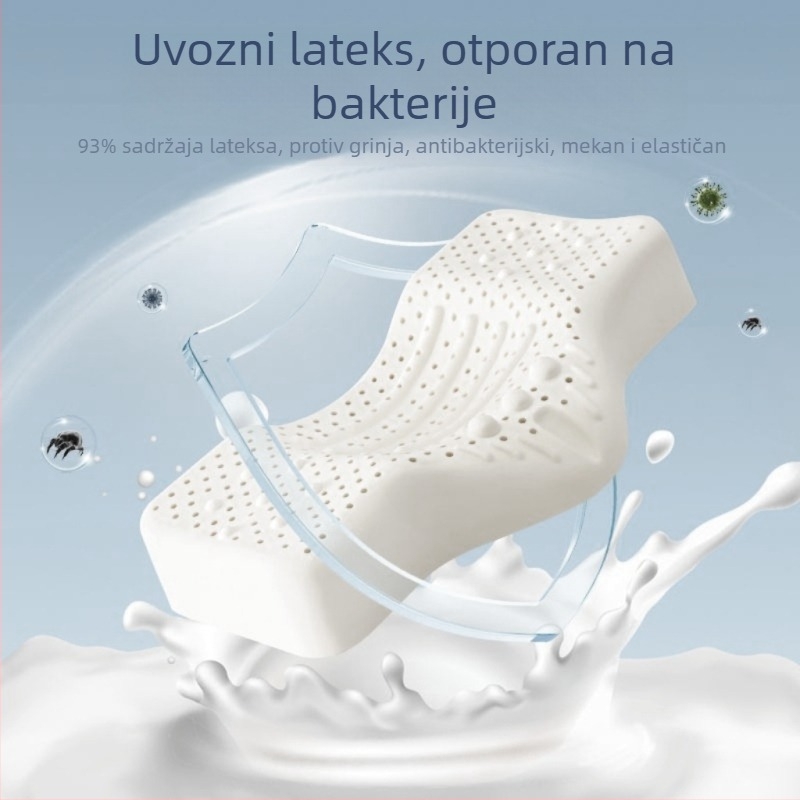 Lateks jastuk za potporu vratne kralježnice | prirodni lateks 90%+, navlaka od 100% pamuka, pogodan za djecu i odrasle, vrhunska kvaliteta