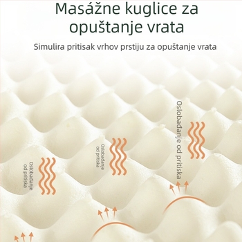 Lateks jastuk za podršku cervikalnog dijela kralježnice, vijugav oblik, 0,5–1,0 kg, prilagodljiv