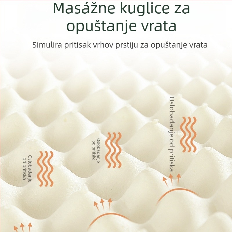 Lateks jastuk za podršku cervikalnog dijela kralježnice, vijugav oblik, 0,5–1,0 kg, prilagodljiv
