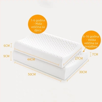 Lateksni jastuk, kvadratni jastuk za odrasle, punilo 95% prirodni lateks, sadržaj lateksa 90%+, Refined Rose