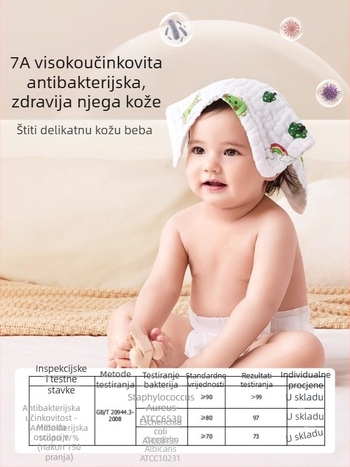 Slinavnik za bebe — 100% pamuk gaz, upijajući uzorak, 0–3 godine, unisex
