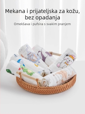 Slinavnik za bebe — 100% pamuk gaz, upijajući uzorak, 0–3 godine, unisex