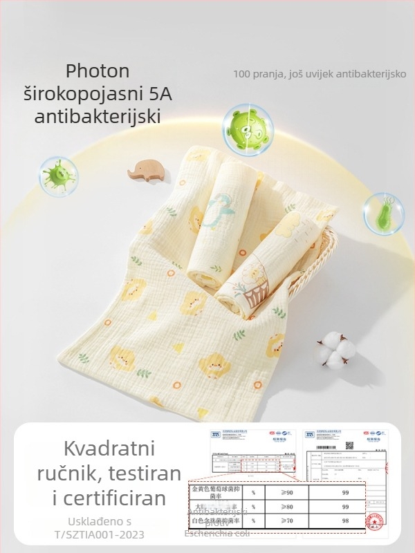 Beptides Dječja maramica za sline – pamuk preko 95%, karikaturni uzorak, upijanje vode, pogodno za novorođenčad i malu djecu