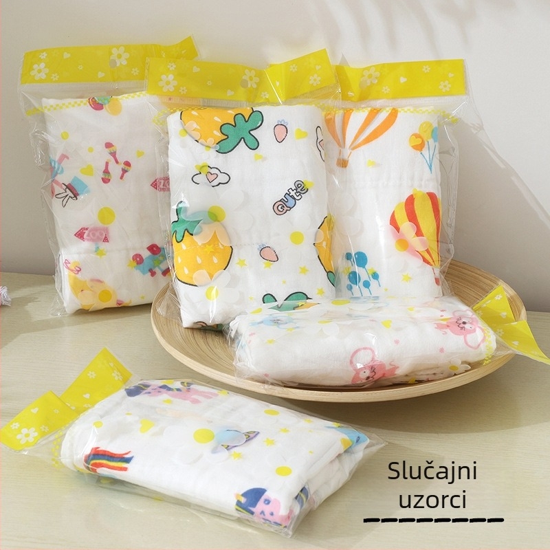 6-slojni gaze ručnik za bebe, 100% pamuk, 40s pređa, ravna tkanina, ispis logotipa, prilagodljivo