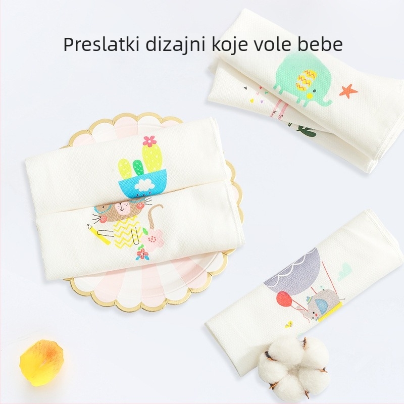 Dječji drool bib od pamuka Muslintree Cotton Tree, s karikaturnim uzorkom, za djecu 0–3 godine