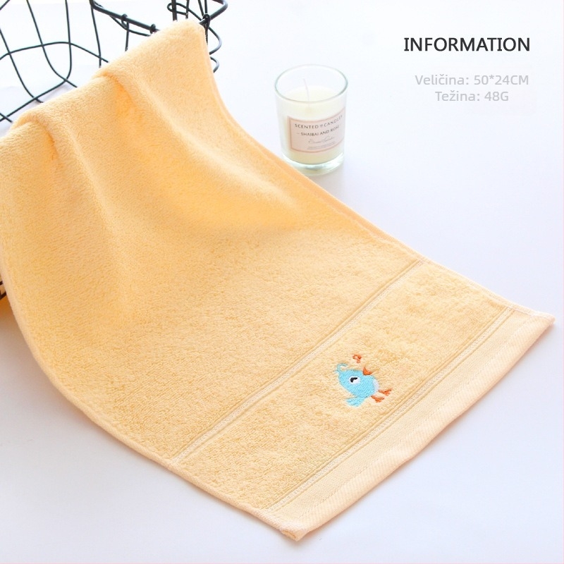 Dječji ručnik od 100% pamuka, 32 vlakna, s vezenjem, džakard i ravno pletenje, težina ispod 50 g, mogućnost prilagodbe