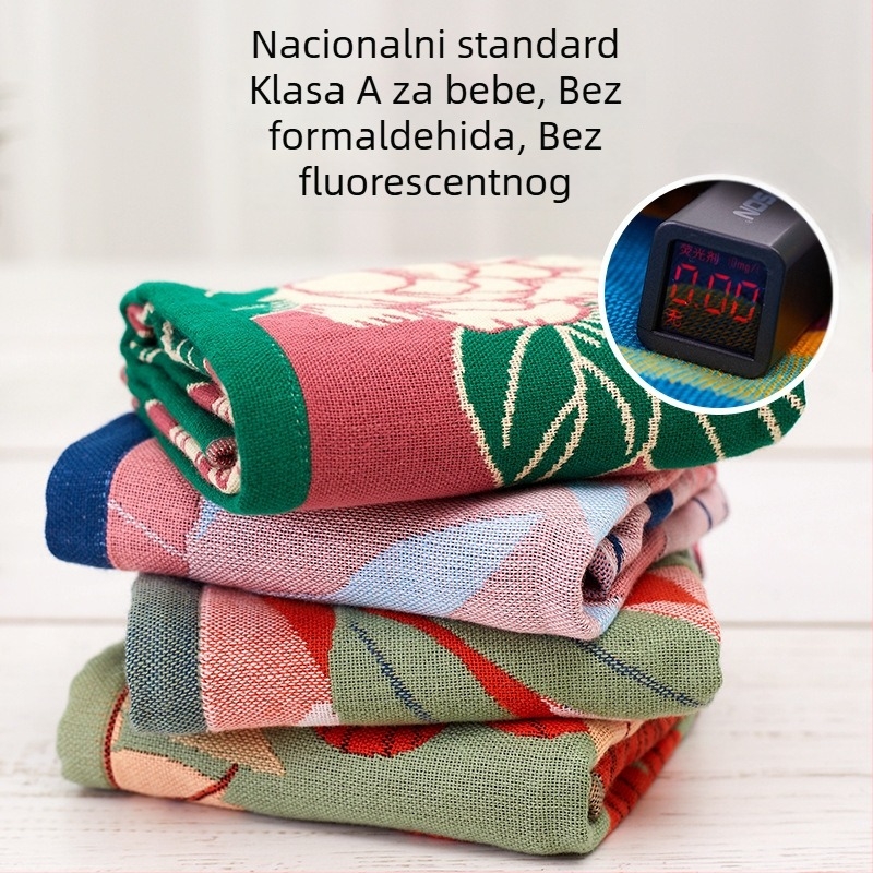 Pamuk gazasta krpa za lice, 32-count, bez dlačica, s kukom za vješanje, 50 g, apsorpcija 0–5 s, za djecu