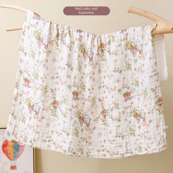 Dječji ručnik od gaze s karikaturnim uzorkom – sve sezone, 300–400 g, 40 vlakana, otisak