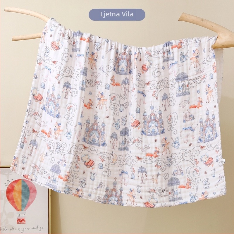 Dječji ručnik od gaze s karikaturnim uzorkom – sve sezone, 300–400 g, 40 vlakana, otisak