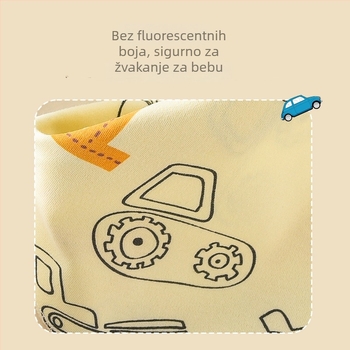 Novorođenački trokutasti bebinski pregačica s kopčom, dvostruki sloj, crtani uzorak, 0-1 godina