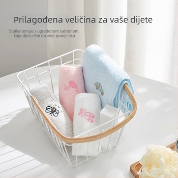 Sanli pamučni ručnik za lice s izvezenim motivom, 32S vlakna, težina ispod 50 g
