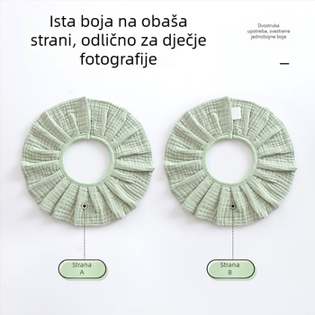 Bejbi pamučni bavets od pamuka, korejskog stila, jedinstven jedne boje uzorak, šavovi uz rub, za bebe 0–2 godine