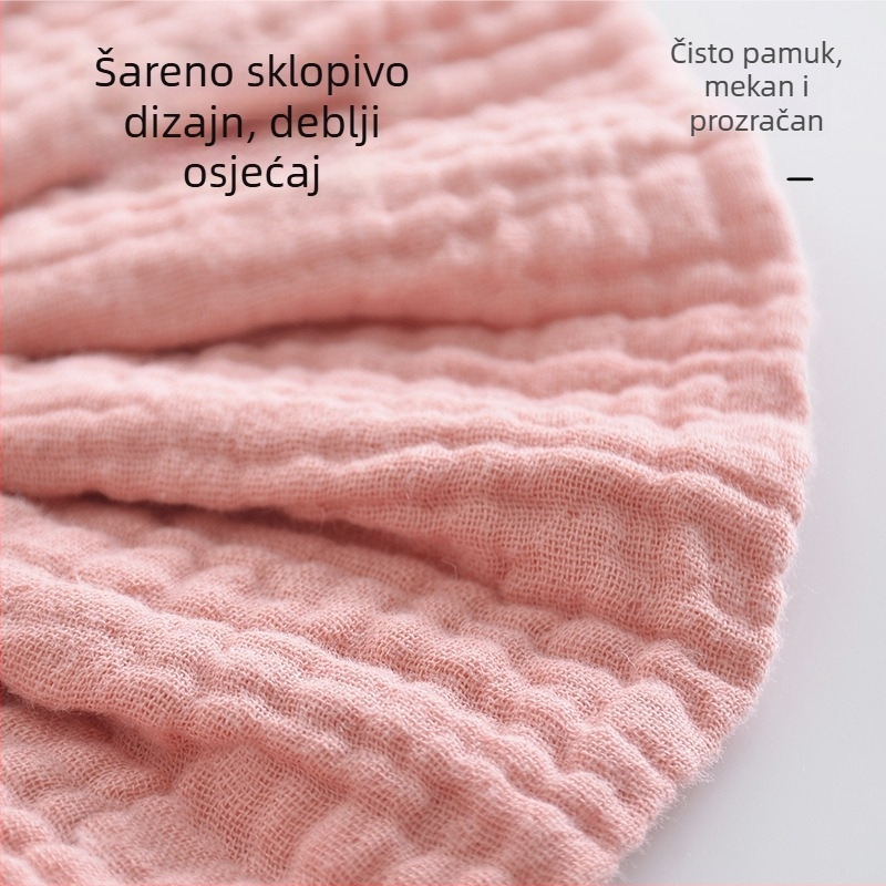 Bejbi pamučni bavets od pamuka, korejskog stila, jedinstven jedne boje uzorak, šavovi uz rub, za bebe 0–2 godine