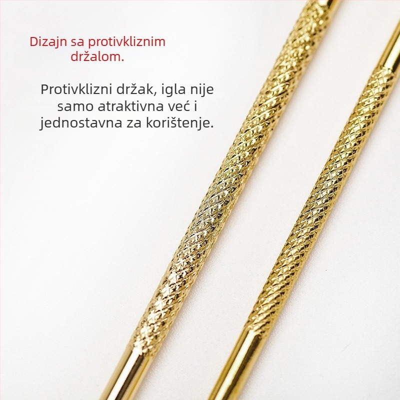 Profesionalna igla za uklanjanje crnih točkica i akni od nehrđajućeg čelika – set od 2 komada (duge i kratke)