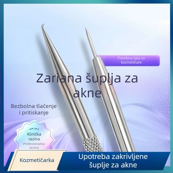 Igle za akne s zakrivljenim kukama – nehrđajući čelik, alat za vađenje crnih točkica