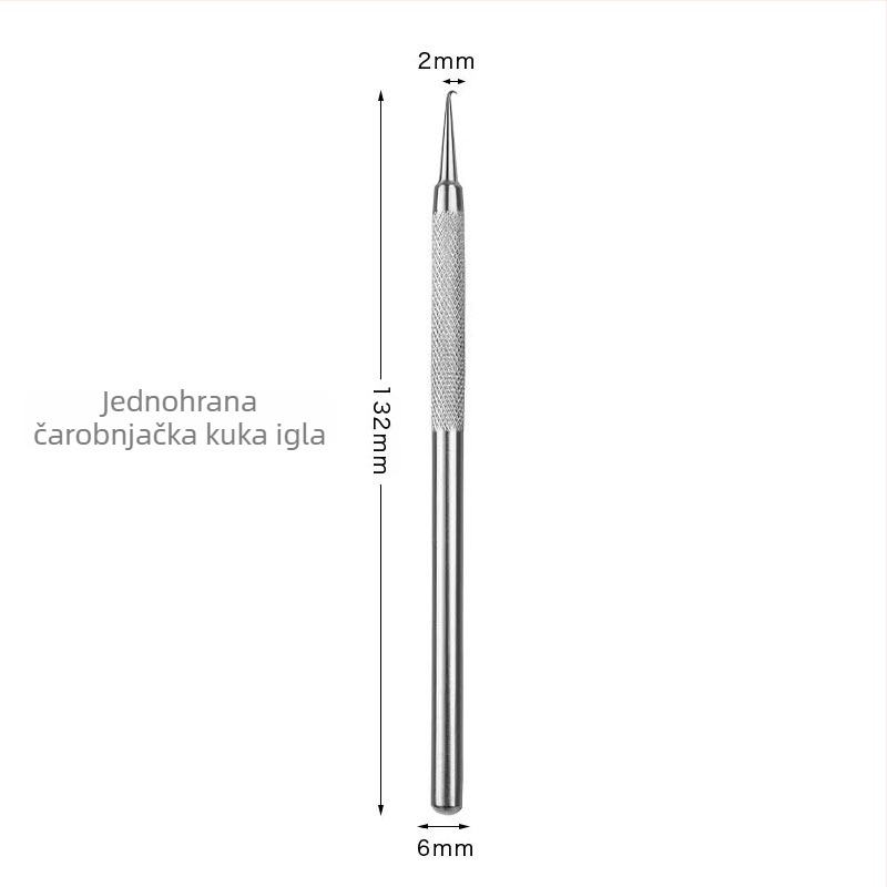 Igle za akne s zakrivljenim kukama – nehrđajući čelik, alat za vađenje crnih točkica