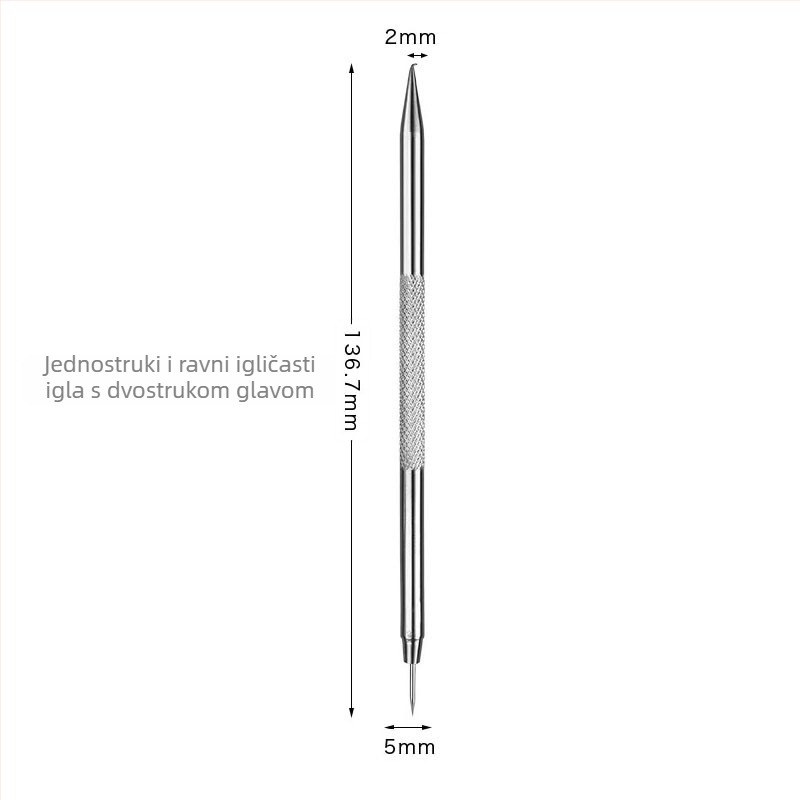 Igle za akne s zakrivljenim kukama – nehrđajući čelik, alat za vađenje crnih točkica