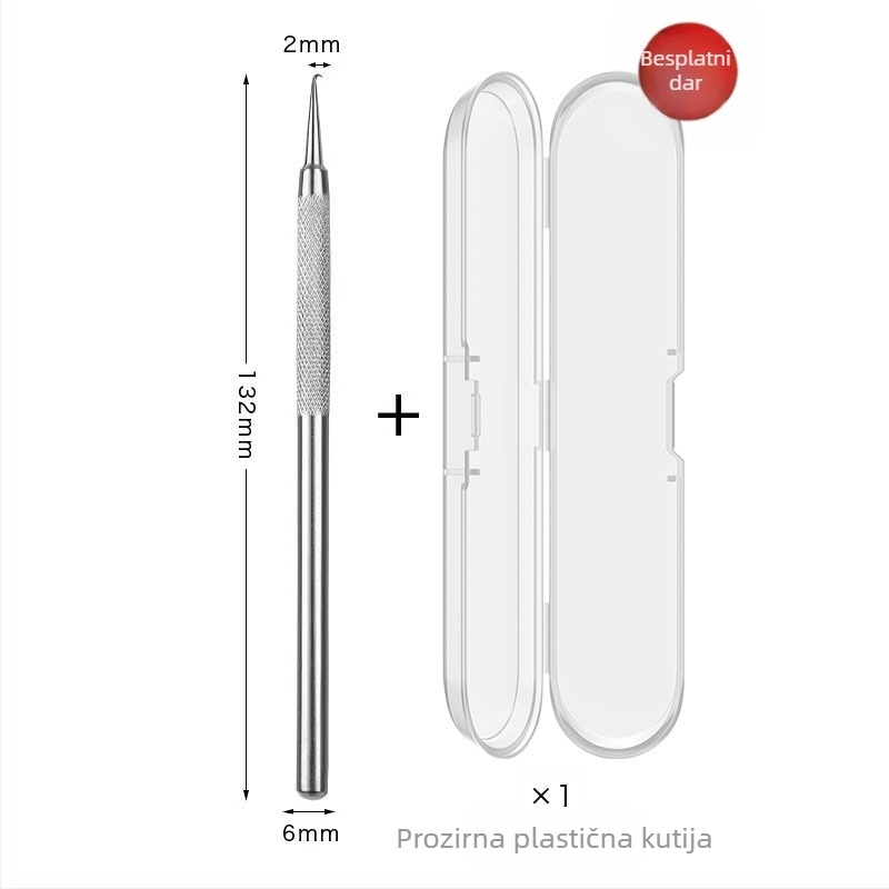 Igle za akne s zakrivljenim kukama – nehrđajući čelik, alat za vađenje crnih točkica