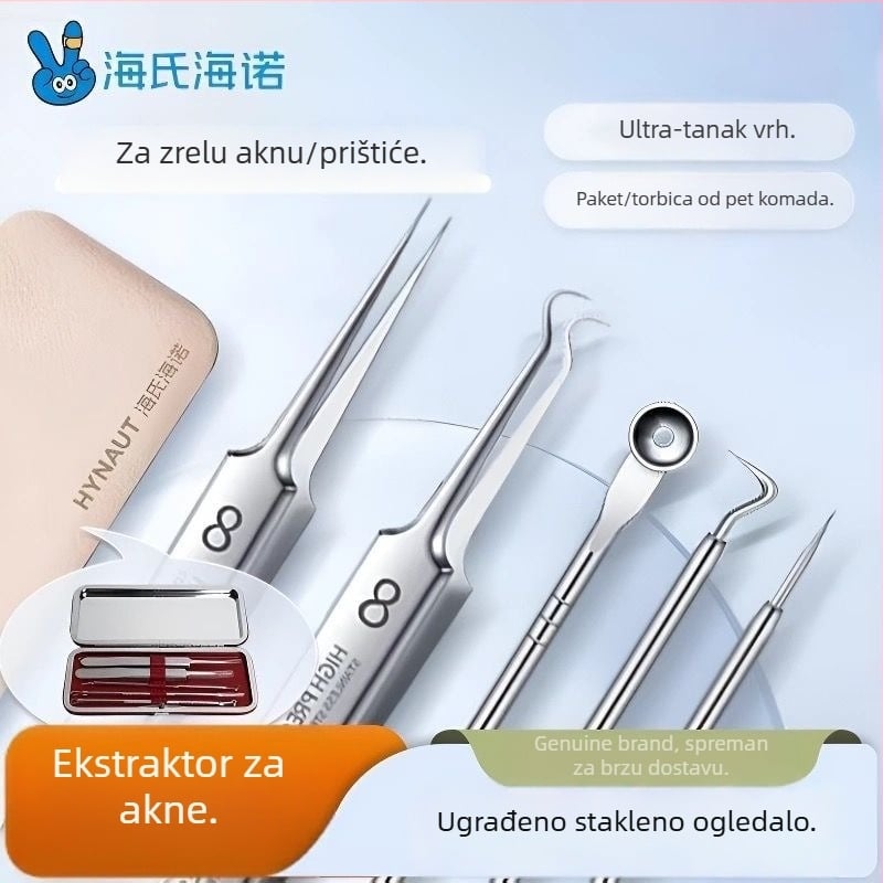 Ounce set igala za akne (5 kom.) – nehrđajući čelik, alati za vađenje prištića i uklanjanje crnih točaka