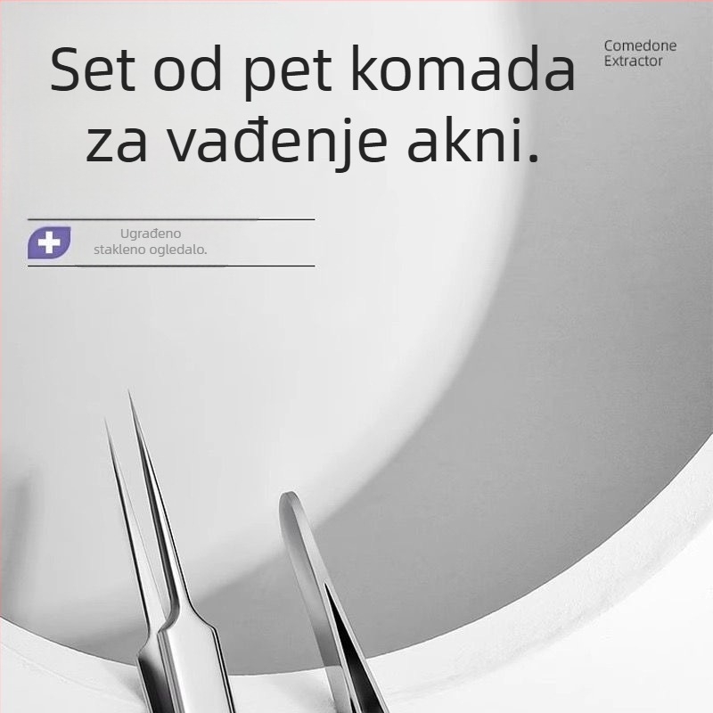 Ounce set igala za akne (5 kom.) – nehrđajući čelik, alati za vađenje prištića i uklanjanje crnih točaka