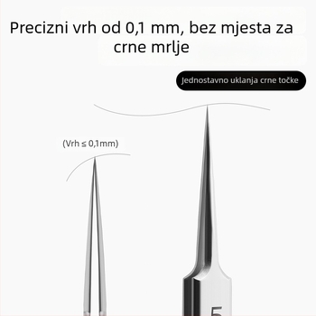 Set alata za ekstrakciju prištića – nehrđajući čelik, ultra oštri vrhovi, uklanjanje komedona, Daisy marka, rok trajanja 2 godine