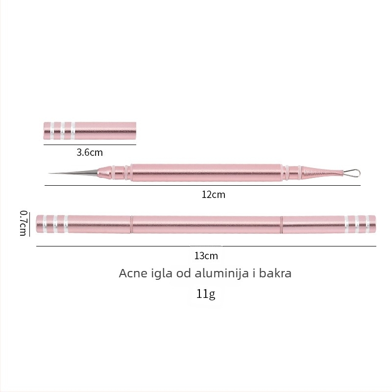 Igla za akne: dvostruko glavna, prijenosna nehrđajućeg čelika alat za istiskivanje prištića; podrijetlo Yangjiang, Guangdong; dugotrajan rok trajanja; kozmetički alat: igla za akne