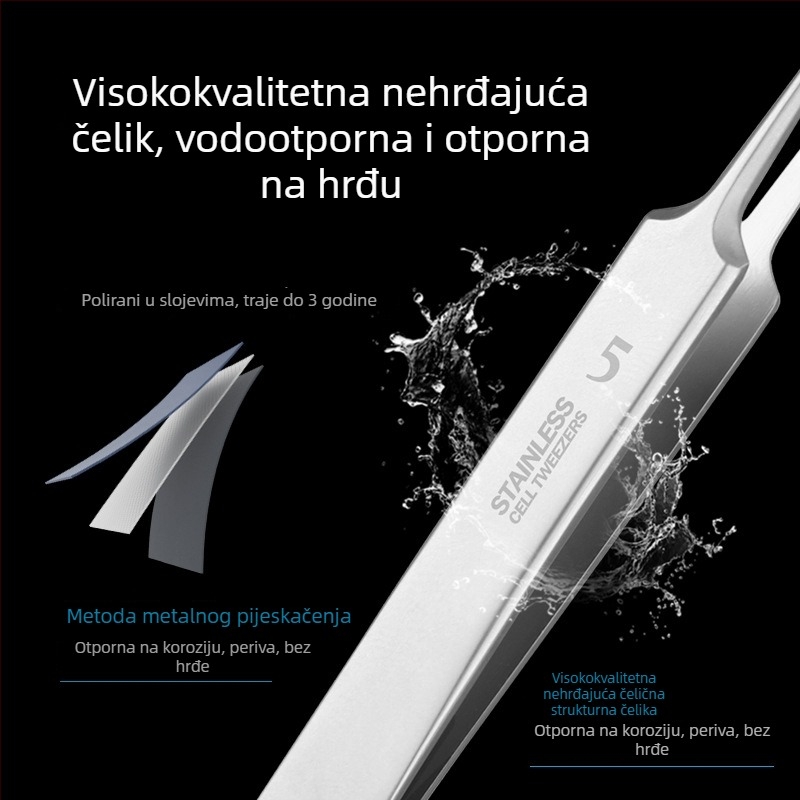 Yiliren igla za uklanjanje akni i pinceta za mitesere, No.5 klip, nehrđajući čelik