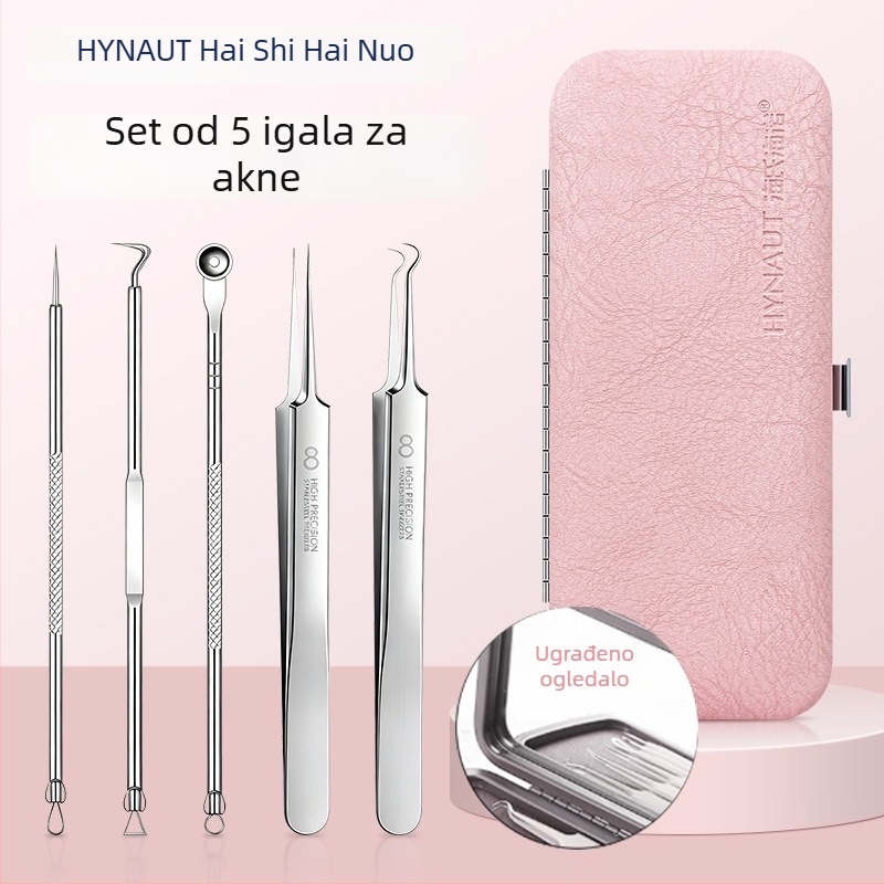 5-darobni set nehrđajućeg čelika igala za akne, nadograđeni precizni ekstraktor za crne mrlje i pore