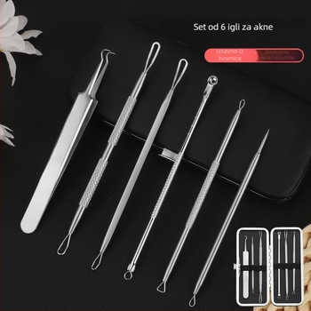 6-dijelni set igala od nehrđajućeg čelika za akne za uklanjanje crnih mrlja
