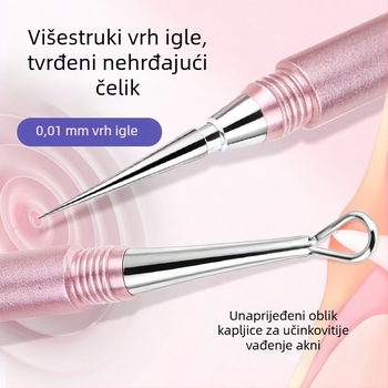 Yiliren Nehrđajući čelični alat za akne – Medicinski razred, jednokratna upotreba, izuzetno precizan alat za uklanjanje crnih točkica i prištića