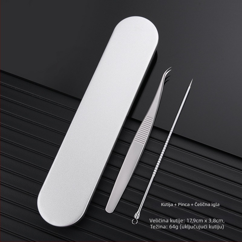 Nerđajuća čelična pinza za akne i crne točke – marka Medium Tweezers, nije uvoz, za obične korisnike