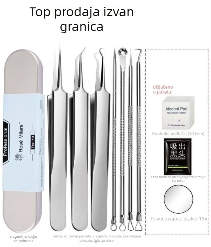 Mirar set alata za akne od nehrđajućeg čelika, za kućnu upotrebu, 5 godina vijeka trajanja