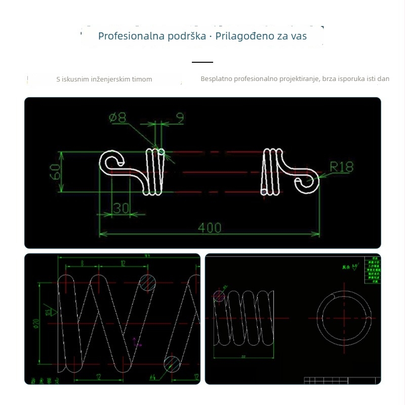304 nehrđajući čelična kompresijska opruga za namještaj i mehanički/elektronički hardver — Jieqiao