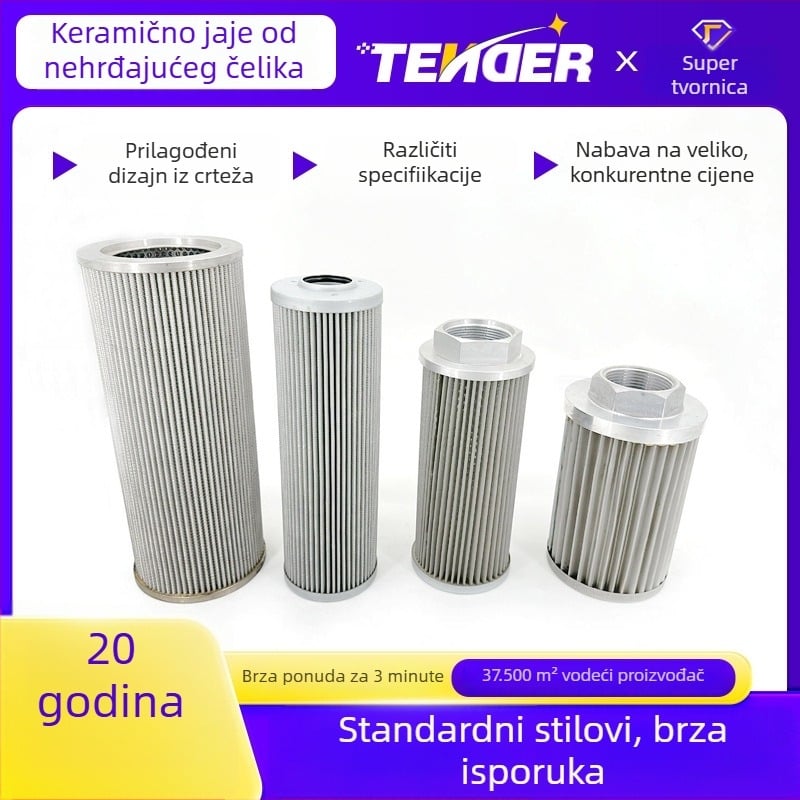 Nehrđajući čelični filtracijski element od žičane mreže, sklopivi filter za industrijsku kemijsku filtraciju i filtriranje hidraulnog ulja; otporan na lužine, kiseline, koroziju i visoke temperature.