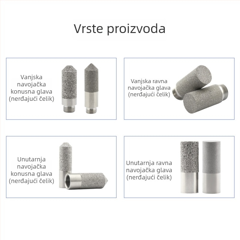 Porozno-sinterirani filter element od nehrđajućeg čelika 316L - visoka temperatura otpornost, otpornost na koroziju, poroznost 15-45%, tlačna otpornost 3-5 MPa