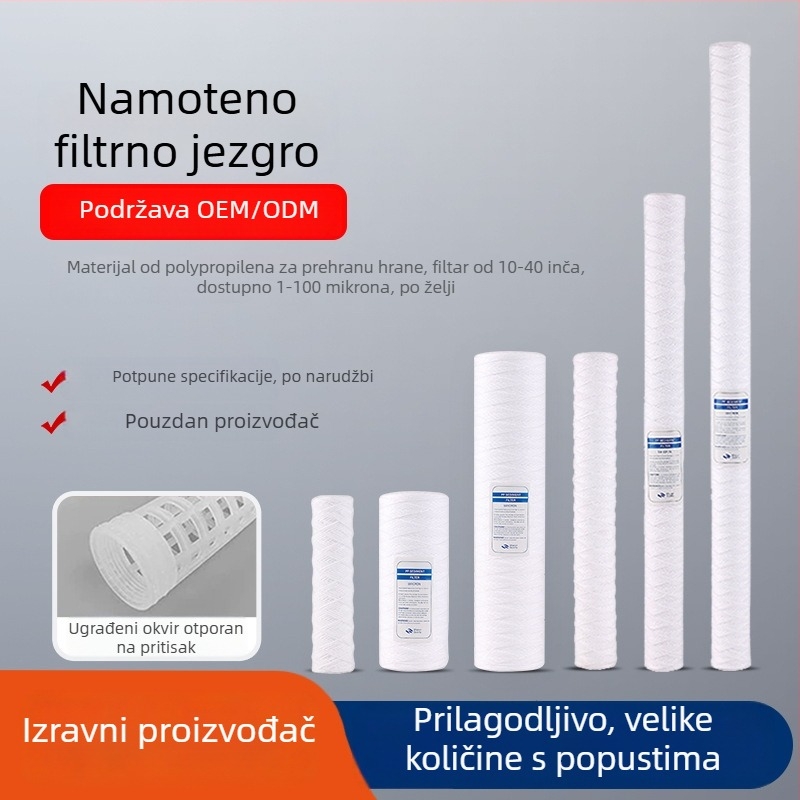 Filtracijski element namotan žicom za filtraciju vode, industrija elektroplatiranja, preciznost filtracije 1-100