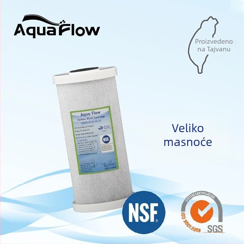 Filter element za vodni pročišćivač s aktivnim ugljenom, NSF certificiran središnji prethfilter, visok kapacitet